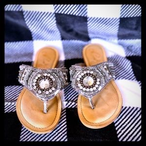 Naughty Monkey Rhinestone sandals